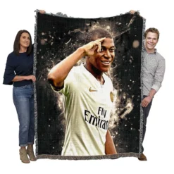 Kylian Mbappe Lottin  PSG FIFA World Cup Player Woven Blanket