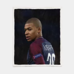 Kylian Mbappe Lottin  PSG France Football Player Sherpa Fleece Blanket 1