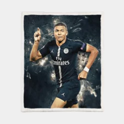 Kylian Mbappe Lottin Ultimate Soccer Player Sherpa Fleece Blanket 1