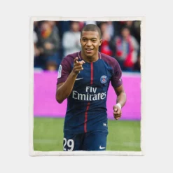 Kylian Mbappe PSG Classic Player Sherpa Fleece Blanket 1