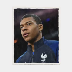 Kylian Mbappe Top Ranked France Soccer Player Sherpa Fleece Blanket 1