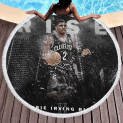 Kyrie Irving Excellent NBA Basketball Player Round Beach Towel 1