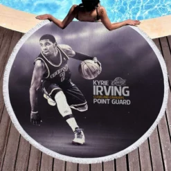 Kyrie Irving Exciting NBA Basketball player Round Beach Towel 1