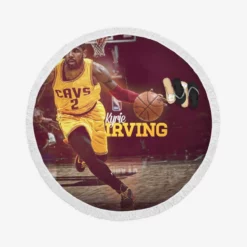 Kyrie Irving Famous NBA Basketball Player Round Beach Towel