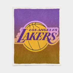 LA Lakers Logo Excellent NBA Basketball Team Logo Sherpa Fleece Blanket 1