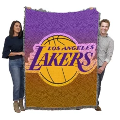 LA Lakers Logo Excellent NBA Basketball Team Logo Woven Blanket