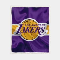 LA Lakers Logo Popular American Basketball Club Logo Sherpa Fleece Blanket 1