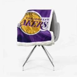 LA Lakers Logo Popular American Basketball Club Logo Sherpa Fleece Blanket 2