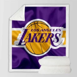 LA Lakers Logo Popular American Basketball Club Logo Sherpa Fleece Blanket