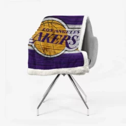 LA Lakers Logo Professional NBA Basketball Team Sherpa Fleece Blanket 2