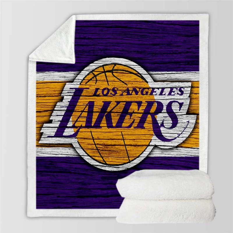 LA Lakers Logo Professional NBA Basketball Team Sherpa Fleece Blanket