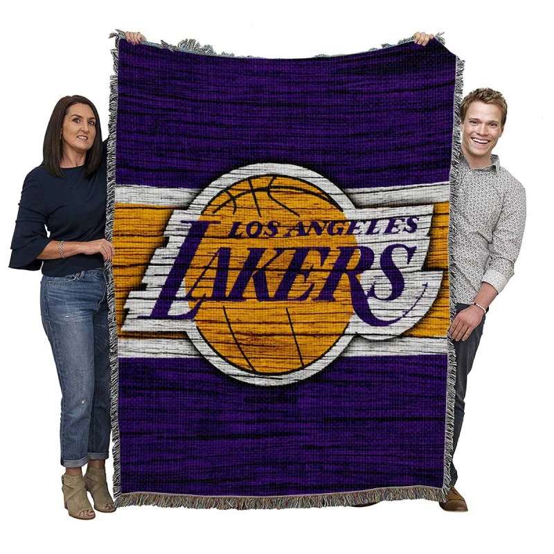 LA Lakers Logo Professional NBA Basketball Team Woven Blanket