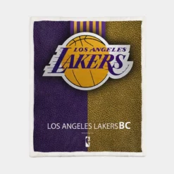 LA Lakers Logo Top Ranked NBA Basketball Team Logo Sherpa Fleece Blanket 1