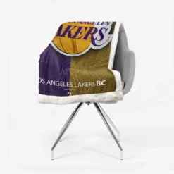 LA Lakers Logo Top Ranked NBA Basketball Team Logo Sherpa Fleece Blanket 2