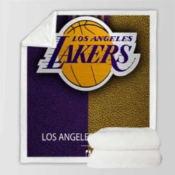 LA Lakers Logo Top Ranked NBA Basketball Team Logo Sherpa Fleece Blanket