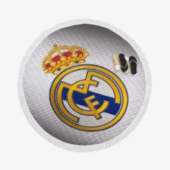 La Liga Club Real Madrid Logo Round Beach Towel