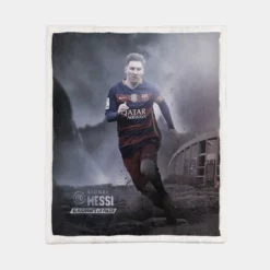 La Liga Football Player Lionel Messi Sherpa Fleece Blanket 1