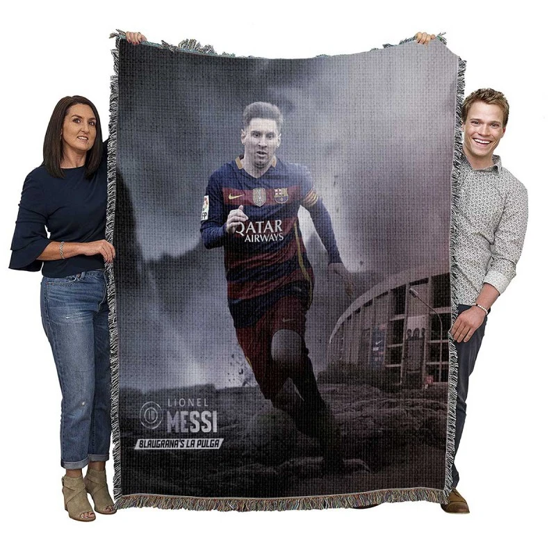 La Liga Football Player Lionel Messi Woven Blanket