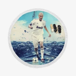 La Liga Football Player Zinedine Zidane Round Beach Towel