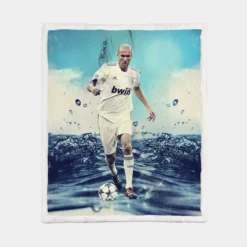 La Liga Football Player Zinedine Zidane Sherpa Fleece Blanket 1