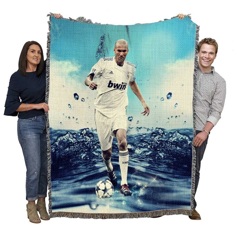 La Liga Football Player Zinedine Zidane Woven Blanket