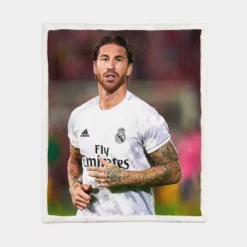 La Liga Footballer Sergio Ramos Sherpa Fleece Blanket 1