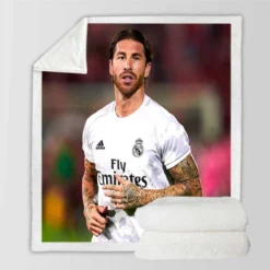 La Liga Footballer Sergio Ramos Sherpa Fleece Blanket