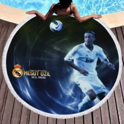 La Liga Soccer Player Mesut Ozil Round Beach Towel 1