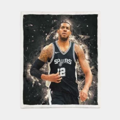 LaMarcus Aldridge Professional NBA Basketball Team Sherpa Fleece Blanket 1