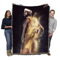 LeBron James Exciting NBA Basketball Player Woven Blanket