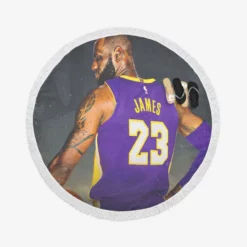 LeBron James  LA Lakers NBA Basketball Player Round Beach Towel