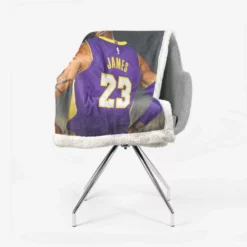 LeBron James  LA Lakers NBA Basketball Player Sherpa Fleece Blanket 2