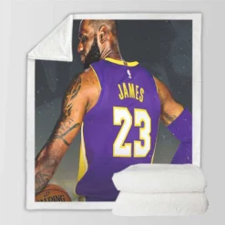 LeBron James  LA Lakers NBA Basketball Player Sherpa Fleece Blanket