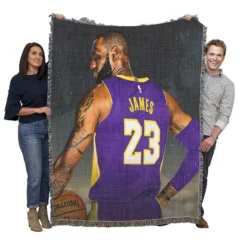 LeBron James  LA Lakers NBA Basketball Player Woven Blanket