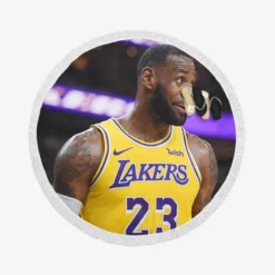LeBron James  Los Angeles Lakers NBA Player Round Beach Towel