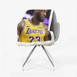 LeBron James  Los Angeles Lakers NBA Player Sherpa Fleece Blanket 2