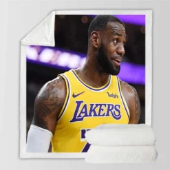 LeBron James  Los Angeles Lakers NBA Player Sherpa Fleece Blanket