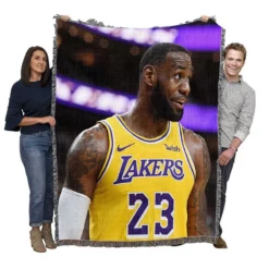 LeBron James  Los Angeles Lakers NBA Player Woven Blanket