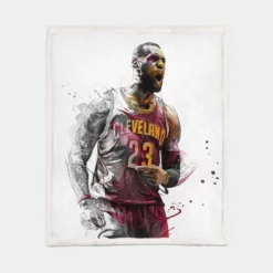 LeBron James NBA Basketball Player Sherpa Fleece Blanket 1