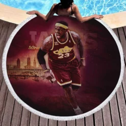 LeBron James Top Ranked NBA Basketball Player Round Beach Towel 1