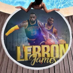 Lebron! Olympic gold medalist Round Beach Towel 1