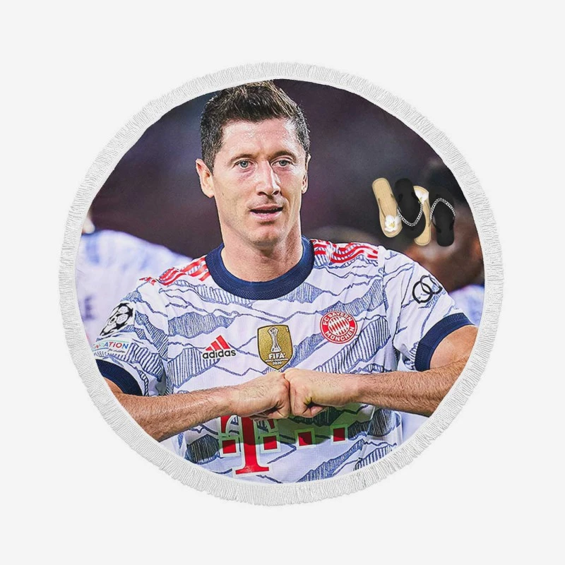 Lewandowski Elite Bundesliga Sports Player Round Beach Towel