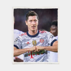 Lewandowski Elite Bundesliga Sports Player Sherpa Fleece Blanket 1