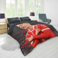 Lewandowski Goal Driven Soccer Player Duvet Cover 1