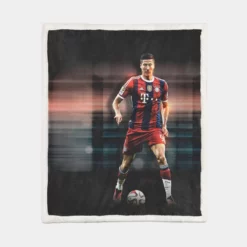 Lewandowski UEFA Club Footballer Sherpa Fleece Blanket 1