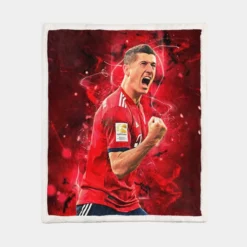 Lewandowski UEFA Super Cups Football Player Sherpa Fleece Blanket 1