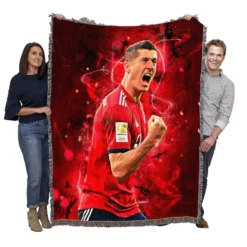 Lewandowski UEFA Super Cups Football Player Woven Blanket