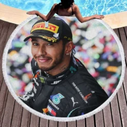 Lewis Hamilton Formula One World Champion Driver Round Beach Towel 1