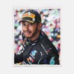 Lewis Hamilton Formula One World Champion Driver Sherpa Fleece Blanket 1