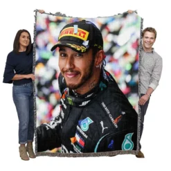 Lewis Hamilton Formula One World Champion Driver Woven Blanket